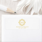 Bloemmonogram Trouwsigaar Band Label (Insitu)