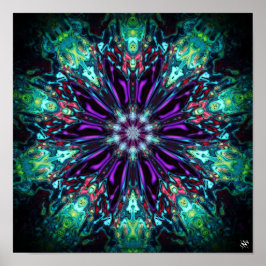 Bloemmonsters schild v1 - patroonpareidolia poster