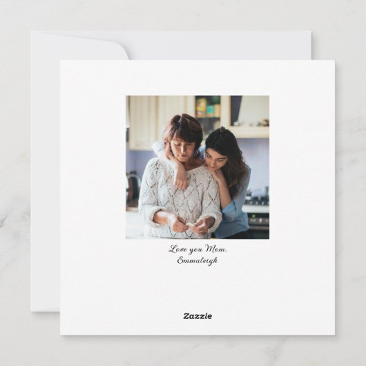 Bloemmot en maan Happy Moederdag Feestdagenkaart (Achterkant)