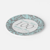  bloemmotief 100e verjaardagspapier Bord (Gekanteld)