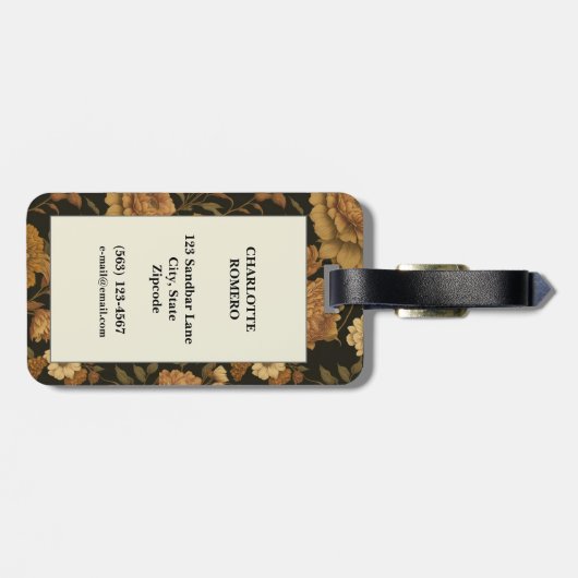 bloemmotief (11) bagagelabel (Achterkant horizontaal)