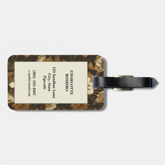  bloemmotief (1) bagagelabel (Achterkant horizontaal)