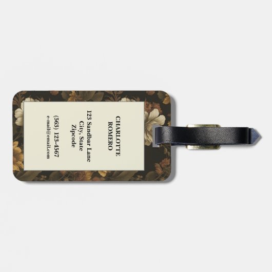  bloemmotief (2) bagagelabel (Achterkant horizontaal)