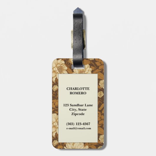  bloemmotief (3) bagagelabel (Achterkant verticaal)