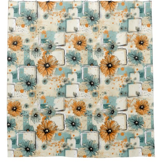  bloemmotief (3) douchegordijn (Voorkant)