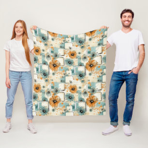 bloemmotief (3) fleece deken