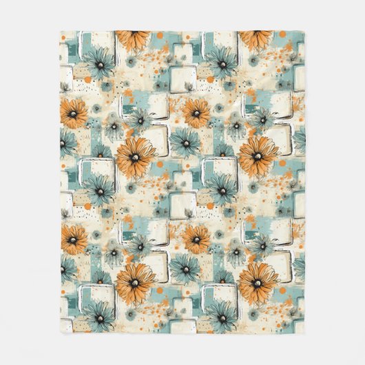  bloemmotief (3) fleece deken (Voorkant)