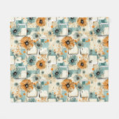 bloemmotief (3) fleece deken (Voorkant (Horizontaal))