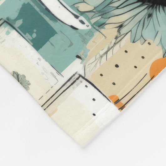  bloemmotief (3) fleece deken (Hoek)