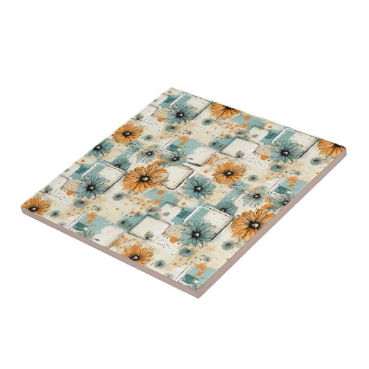  bloemmotief (3) tegeltje (Zijkant)