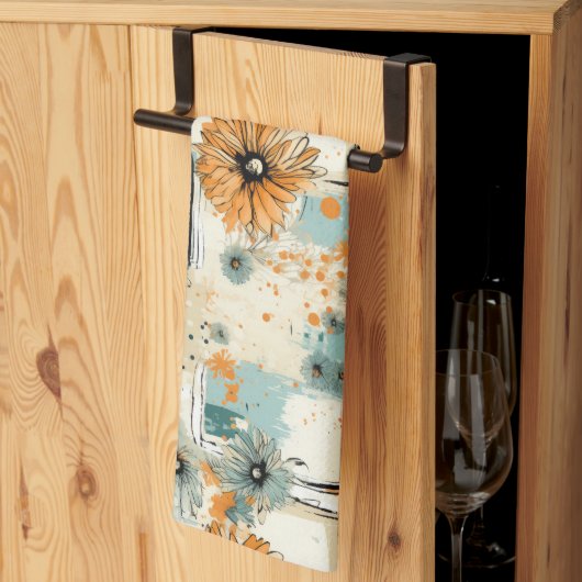  bloemmotief (3) theedoek (Derde Gevouwen)