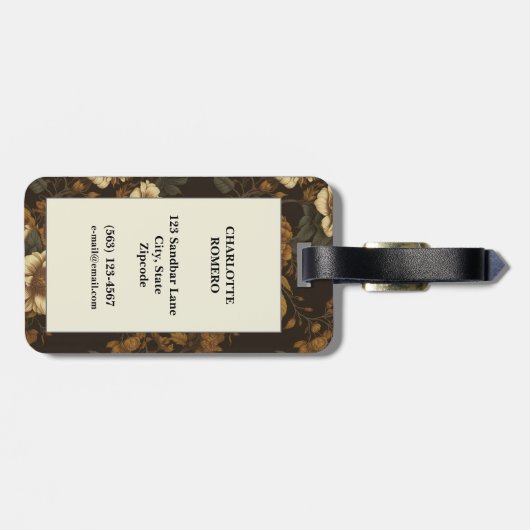 bloemmotief (4) bagagelabel (Achterkant horizontaal)