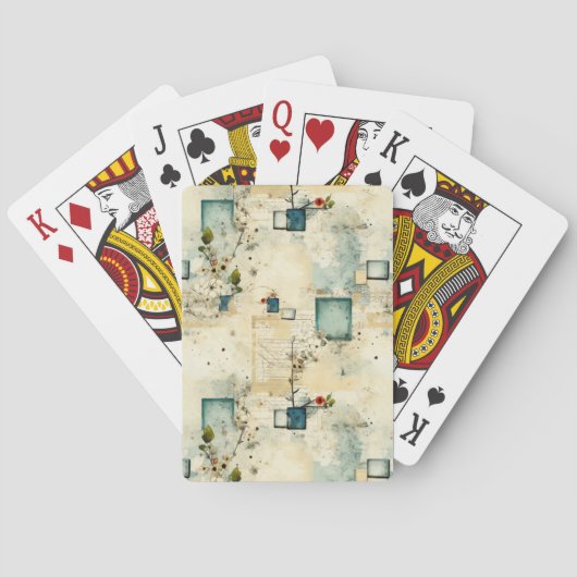  bloemmotief (5) pokerkaarten (Achterkant)