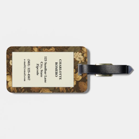  bloemmotief (6) bagagelabel (Achterkant horizontaal)