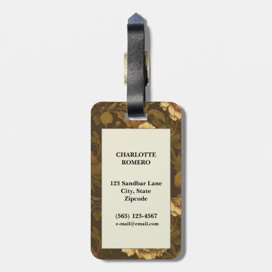  bloemmotief (7) bagagelabel (Achterkant verticaal)