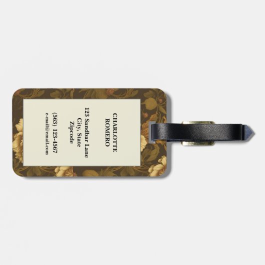  bloemmotief (7) bagagelabel (Achterkant horizontaal)