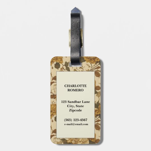  bloemmotief (8) bagagelabel (Achterkant verticaal)