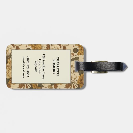  bloemmotief (8) bagagelabel (Achterkant horizontaal)