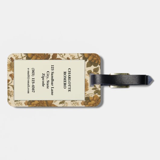  bloemmotief (9) bagagelabel (Achterkant horizontaal)