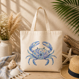 Bloemmotief Aardewerk Krab Tote Bag