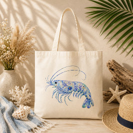Bloemmotief Aardewerk Kunst Garnalen Tote Bag