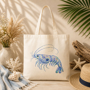 Bloemmotief Aardewerk Kunst Garnalen Tote Bag