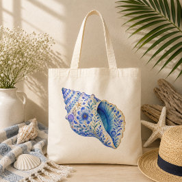 Bloemmotief Aardewerk Kunst Zeeschelp Tote Bag