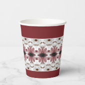Bloemmotief accent papieren bekers (Achterkant)