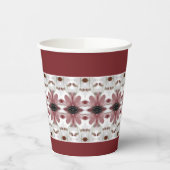 Bloemmotief accent papieren bekers (Links)