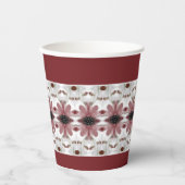 Bloemmotief accent papieren bekers (Voorkant)