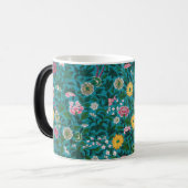  bloemmotief achtergrond – Elegante retro Magische Mok (Voorkant links)