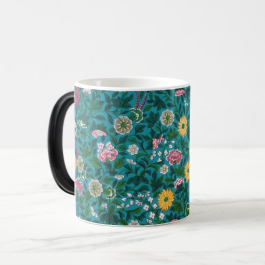  bloemmotief achtergrond – Elegante retro Magische Mok (Voorkant links)