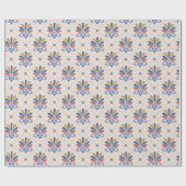 Bloemmotief / Azulejo-tegelraster inpakpapier (Vlak)