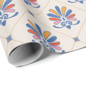 Bloemmotief / Azulejo-tegelraster inpakpapier (Rol Hoek)