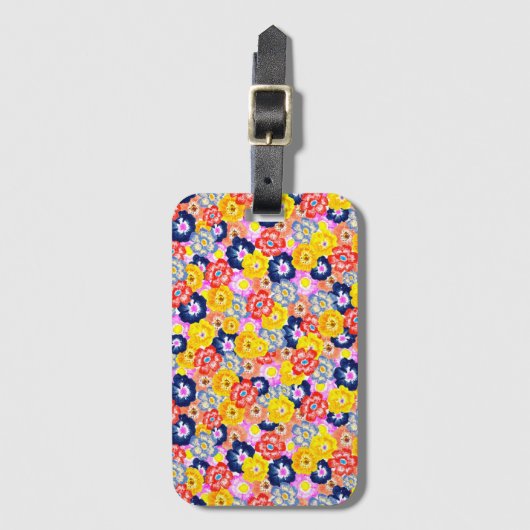Bloemmotief Bagagelabel (Voorkant (verticaal))
