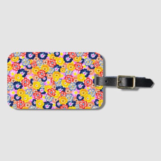 Bloemmotief Bagagelabel (Voorkant (horizontaal))
