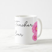 Bloemmotief Beste leraar ooit Koffiemok (Voorkant rechts)