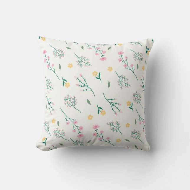 Bloemmotief Bloem Bloei 16" x 16" Kussen (Voorkant)