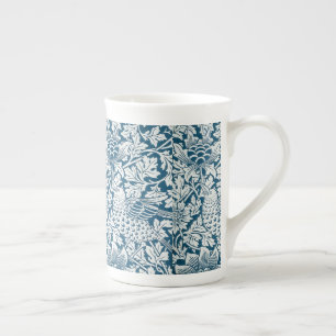 Bloemmotief Bloemen Bladeren Vogels Blauw Porselein Kop