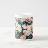 Bloemmotief Bloemen Rood Roze Wit Blad Porselein Kop (Voorkant)