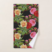 Bloemmotief Bloemen Rozen Rood Roze Geel Groen Bad Handdoek (Handdoek)