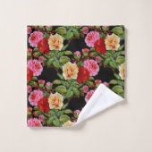 Bloemmotief Bloemen Rozen Rood Roze Geel Groen Bad Handdoek (Wasdoekje)