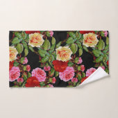 Bloemmotief Bloemen Rozen Rood Roze Geel Groen Bad Handdoek (Handdoek)