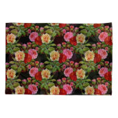 Bloemmotief Bloemen Rozen Rood Roze Geel Groen Kussensloop (Achterkant-Links)