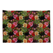 Bloemmotief Bloemen Rozen Rood Roze Geel Groen Kussensloop (Achterkant-Rechts)