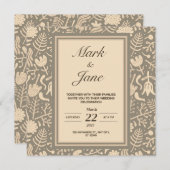 Bloemmotief bruiloft uitnodiging (Voorkant / Achterkant)