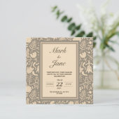 Bloemmotief bruiloftsinvitation save the date (Staand voorkant)