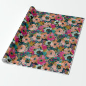 Bloemmotief   cadeaupapier (Uitgerold)