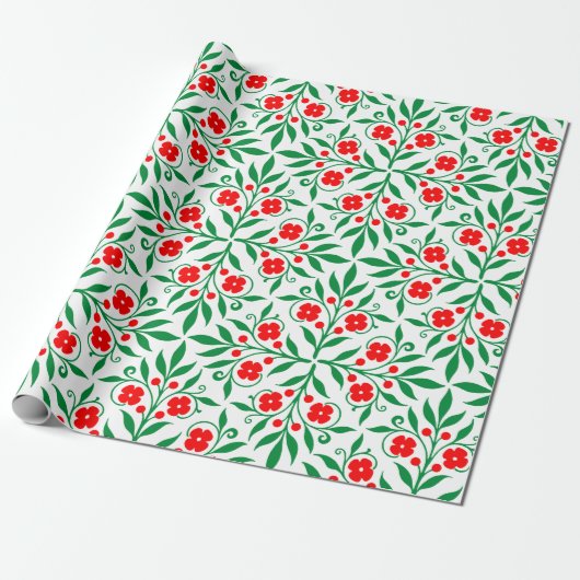 Bloemmotief Cadeaupapier (Uitgerold)