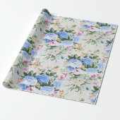 bloemmotief cadeaupapier (Uitgerold)